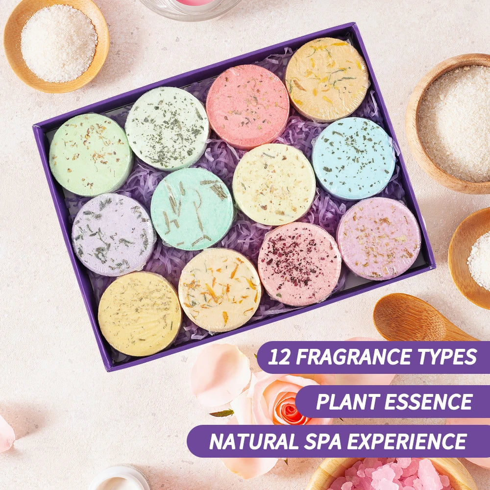 Shower Steamers Aromatherapy - Birthday Gifts for Women, 12 Pack Shower Steamers with Essential Oils. Gifts for Her, Self Care S