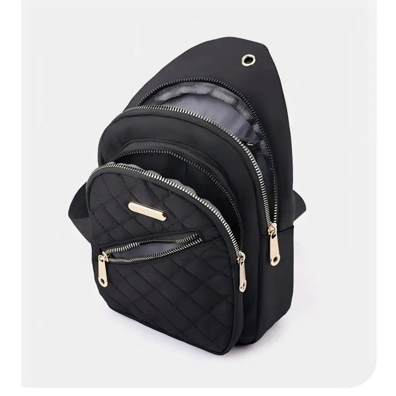 Homefish Embroidered Composite Fabric Chest Bag For Women Casual Lightweight Leisure Shoulder Backpack Daily Shopping Travel