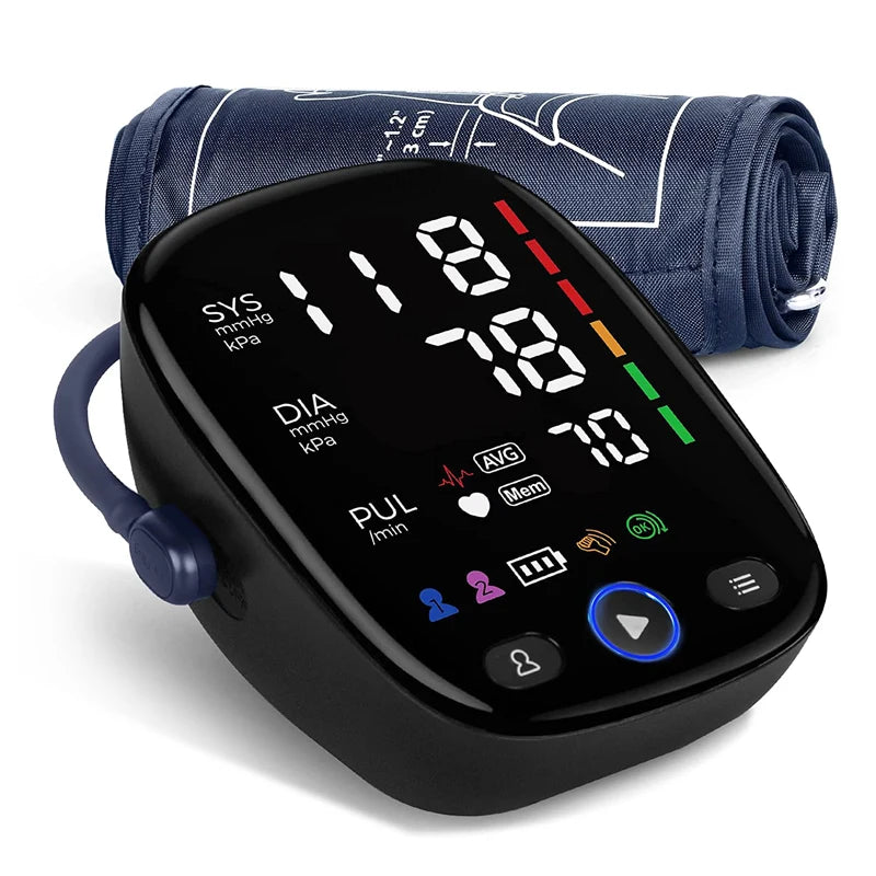 Digital Blood Pressure Monitor Upper Arm Automatic BP Cuff Machine Tonometer LED Sphygmomanometer for Home Use Health Care