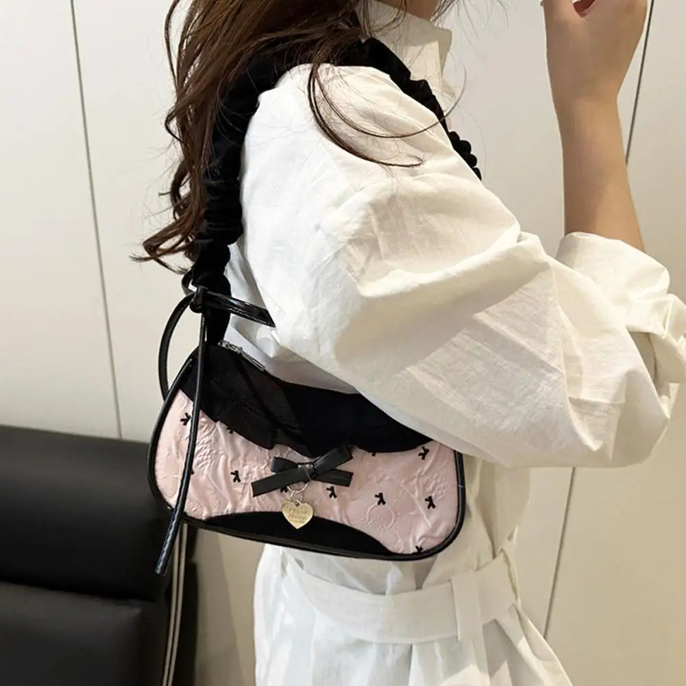 Fashion Grid Mini Handbags Adjustable Shoulder Strap Korean Hand-held Commuting Bag Single-shoulder Crossbody Bag Underarm Pouch