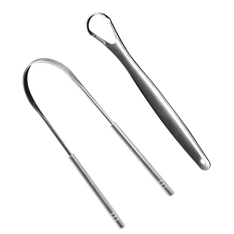 1/2Pcs Tongue Scraper Stainless Steel Tongue Cleaner Oral Care Hygiene Scraper Dental Oral Care Hygiene Health Care Tool