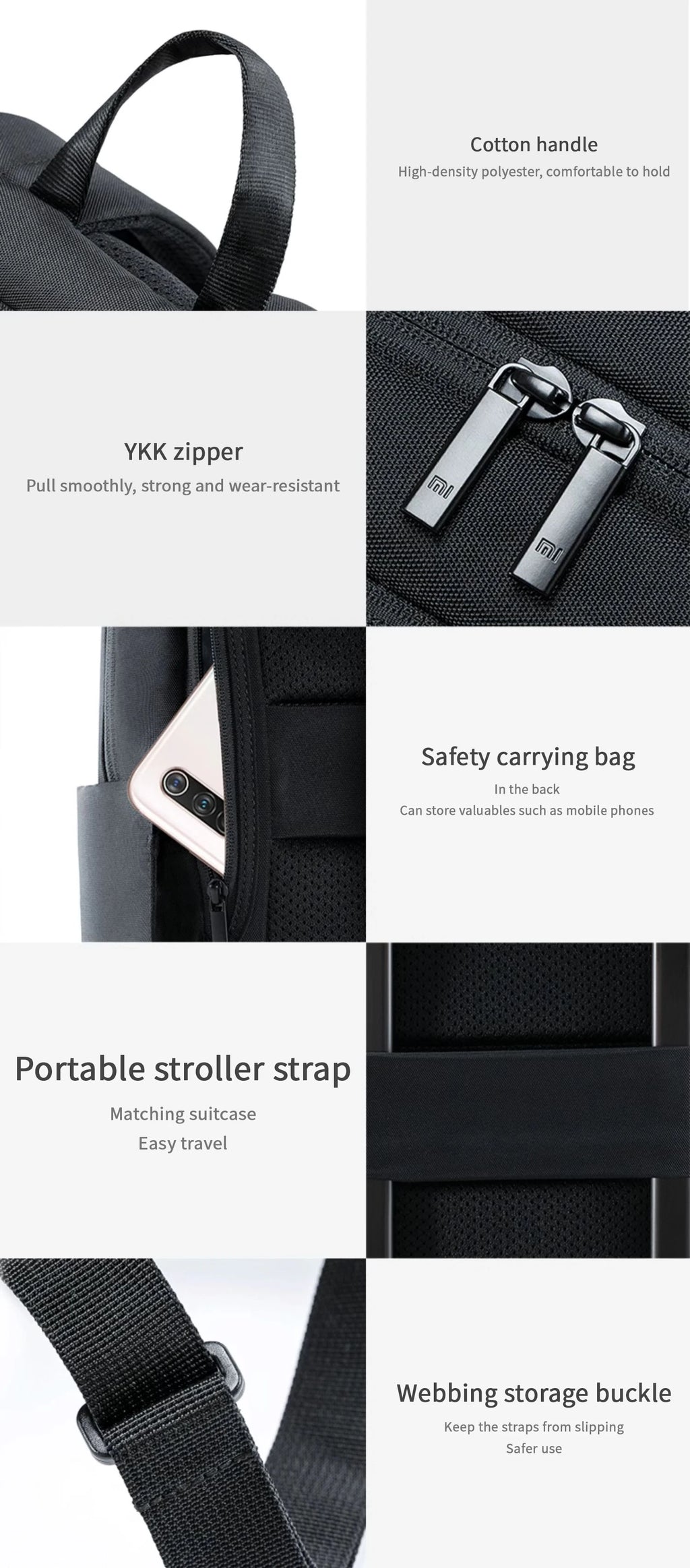 Xiaomi Classic Business Backpack Fashion Laptop Bag for Men and Women Travel Large Capacity Backpack.