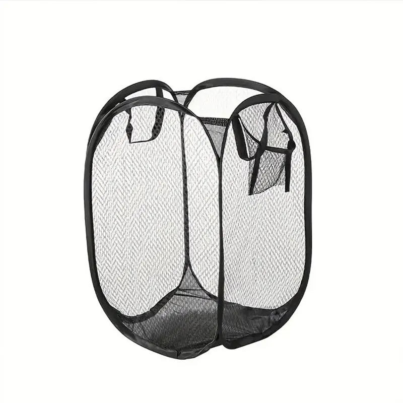 Mesh Pop-up Laundry Basket, Foldable Dirty Clothes Storage Basket, Large Capacity Storage Basket