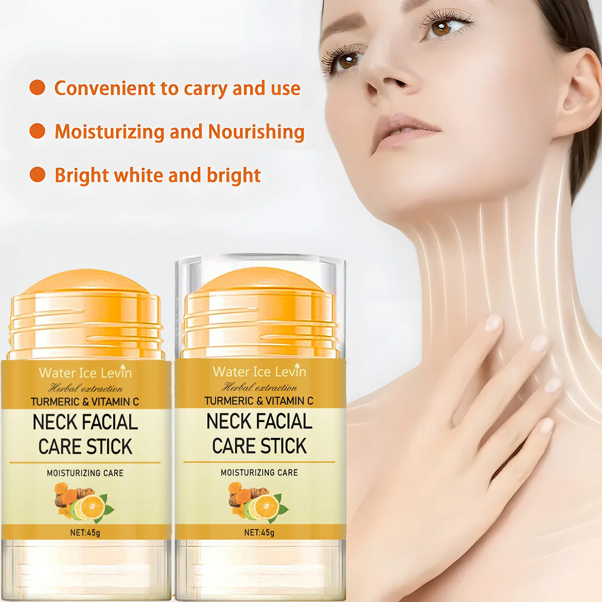 Turmeric&Vitamin C Neck Facia  Care Wrinkle Lines Lifting Whitening Tighten Double Chin Anti-age Rejuvenation Skin Care Product