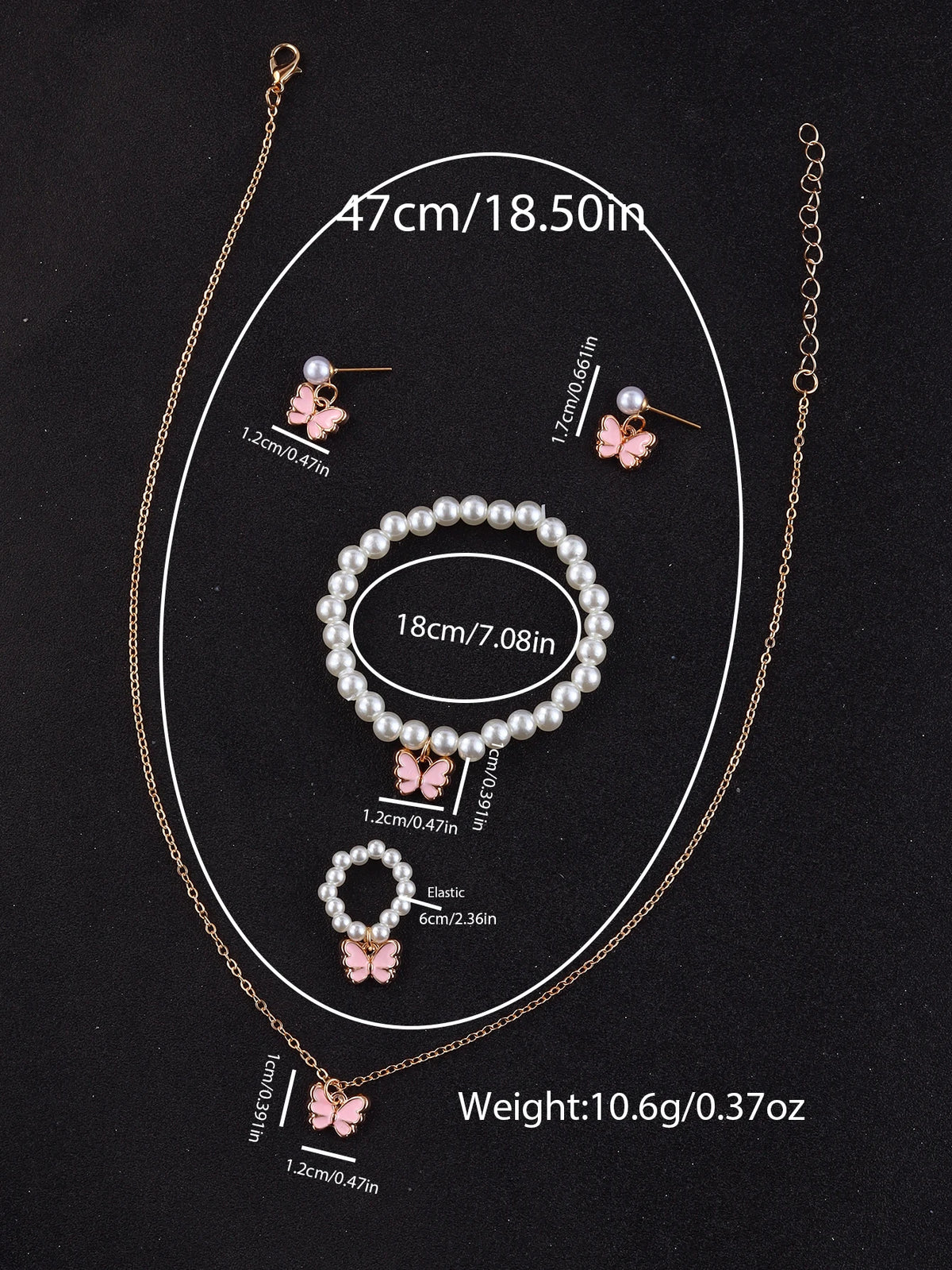 Love Pattern Electronic Watch And Butterfly Accessories Set Birthday Gift (No Box Included)