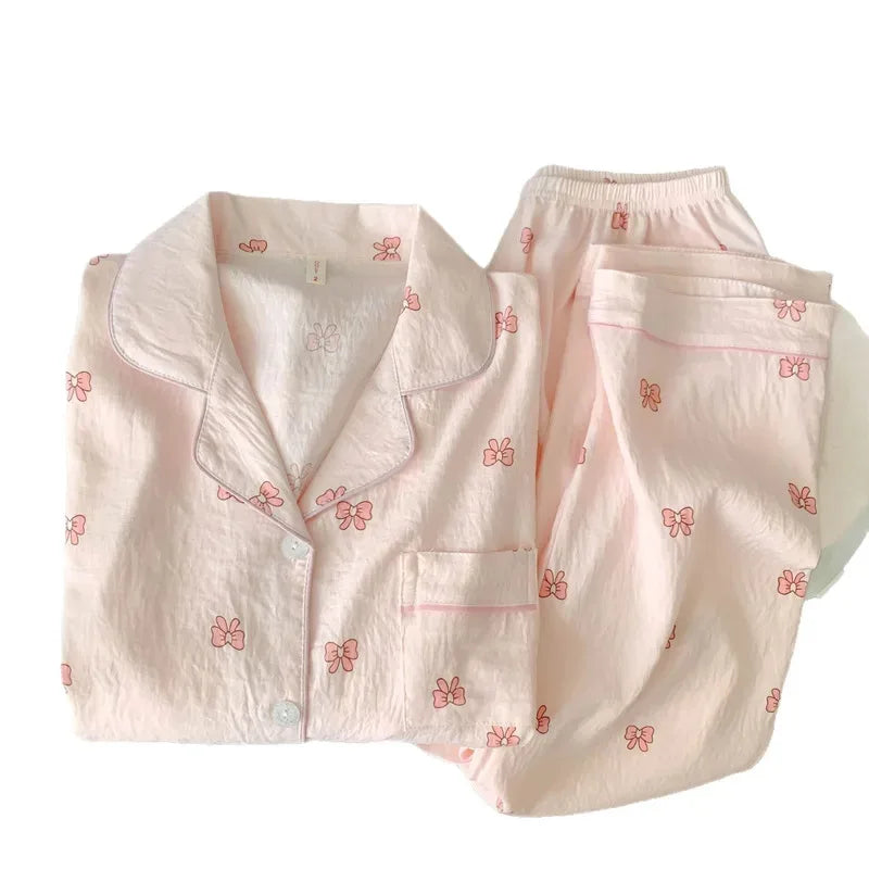 Spring/Autumn New Arrivals: Cloud-Print Cotton Long-Sleeved Pyjama Set for Women Adorable Sweetheart Style Nightwear Homewear