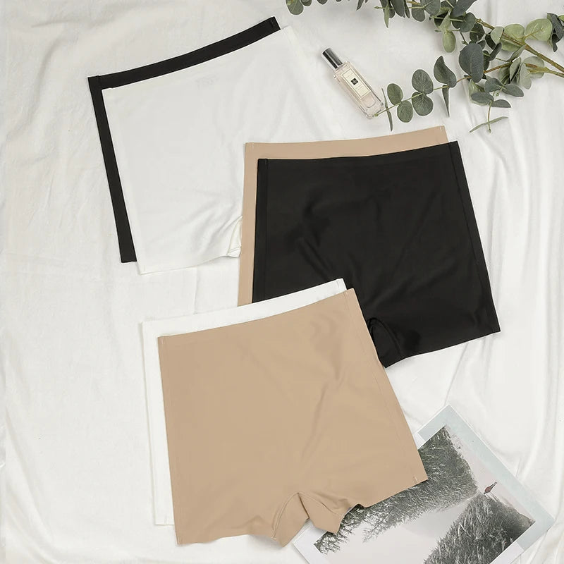 Hot Sale Seamless Ice Silk Solid Biker Shorts Boxer Short Leggings Sports Yoga Pants Seamless Women Shorts Panties