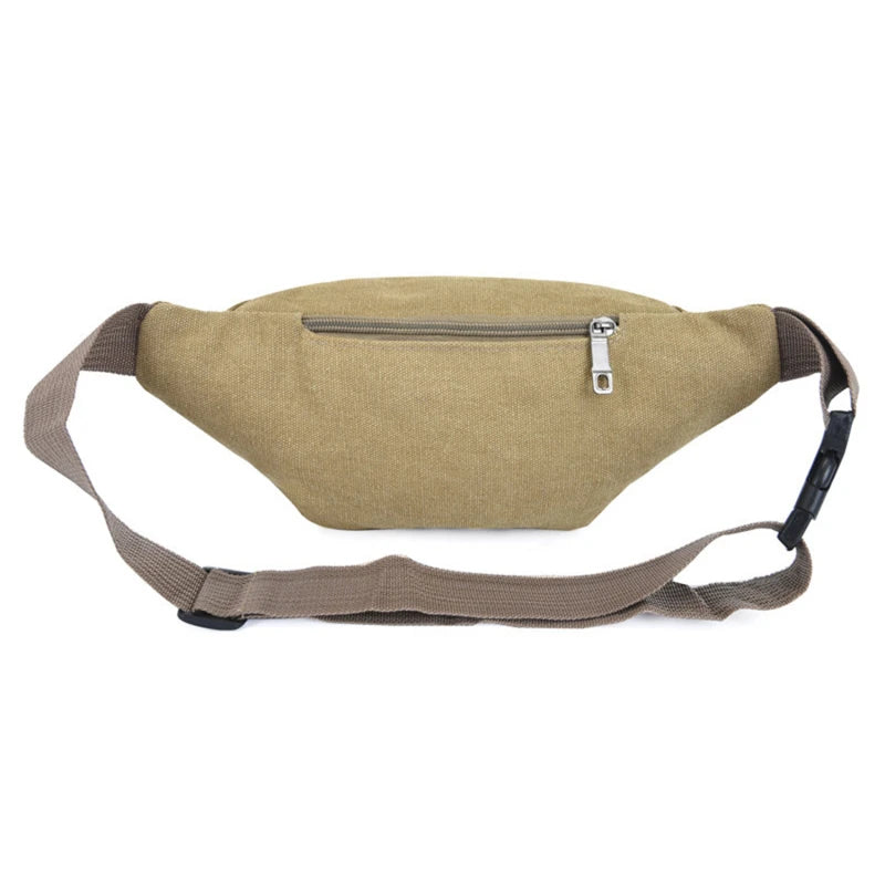 Chest Bag Canvas Waist Bag Women Men's Belt Bag Fashion Bum Bag Travel Purse Bag for Phone Pouch Pocket Hip Bag Waist Pack Male