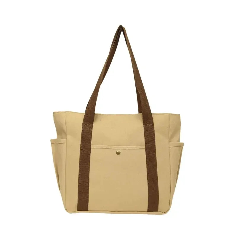 Versatile Forest Style Women'S Canvas Shoulder Bag Large Capacity Book Storage Student Bag For Classroom Travel Daily Use Durabl