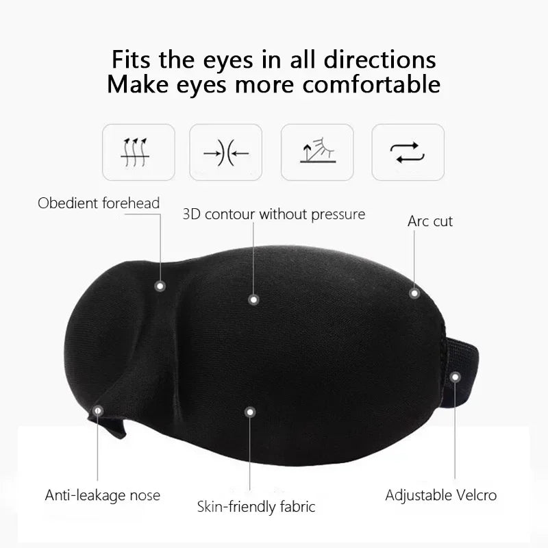 Soft 3D Contoured Sleeping Mask Breathable Lightweight Zero Pressure Eye Cover for Men Women Night Travel Rest Aid Comfortable