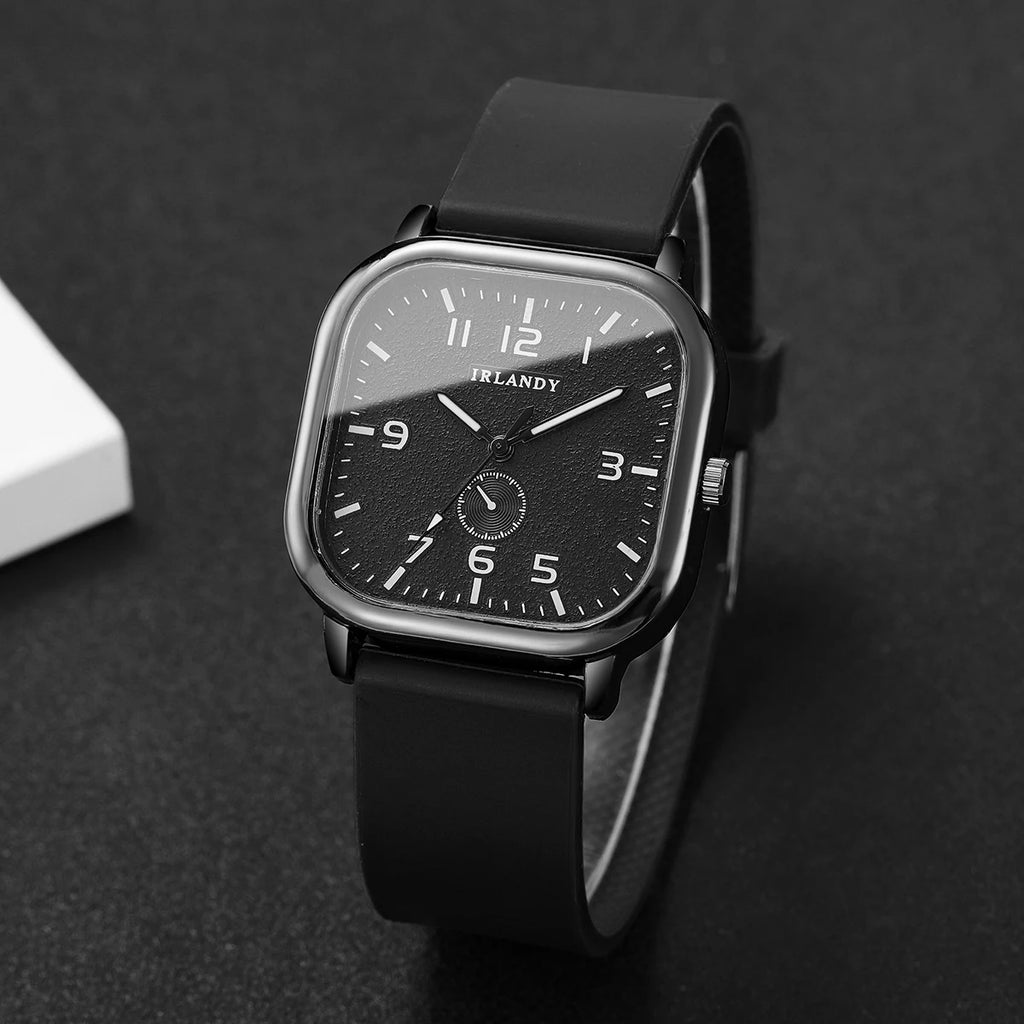 Fashion Square Women's Watch Casual Silicone Strap Quartz Watches Sports Wristwatch For Men Women Students（Without Box）