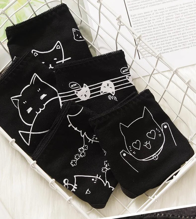 5Pcs/set Cotton Cartoon Cute Panties Girls' Short Underwear For Women Ladies Pantys Female Soft Underpants Sexy Lingerie M-XL