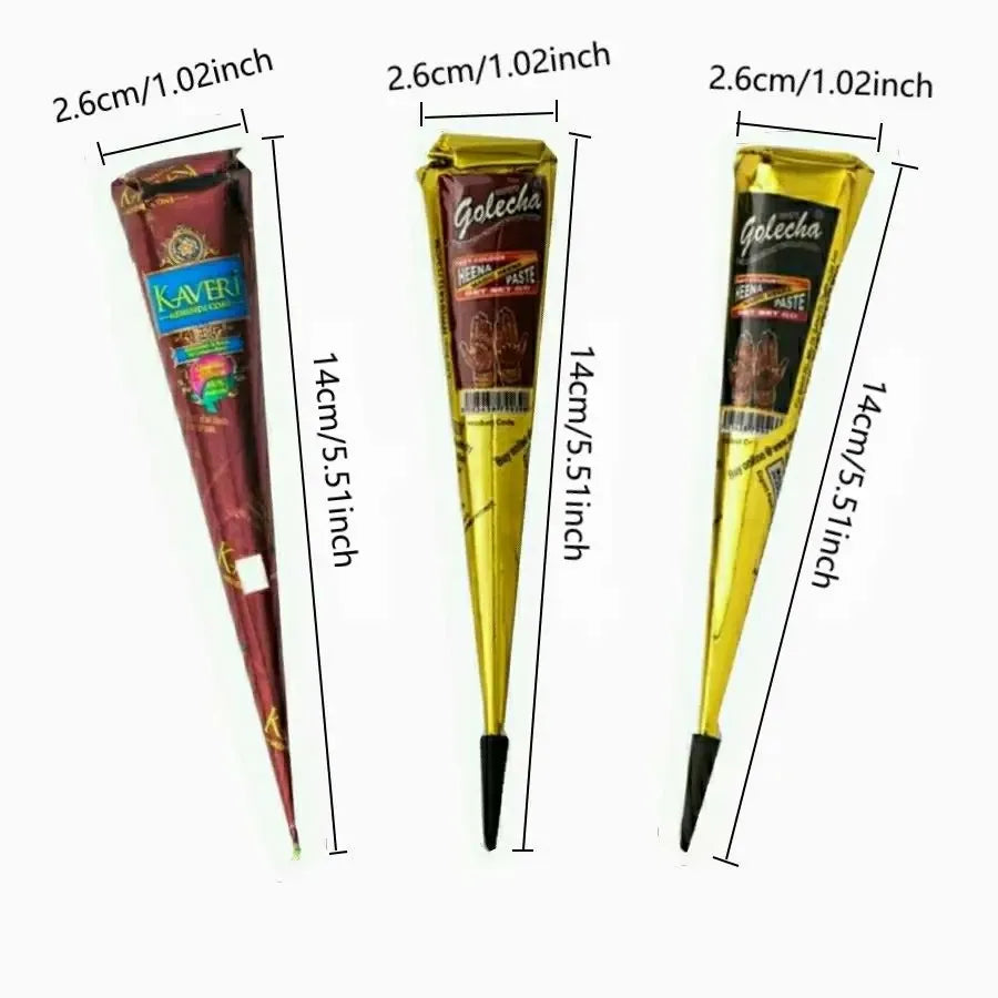 1/3/12pcs Henna, Brown, Black, Red, Temporary Henna, Semi-Permanent Henna Art