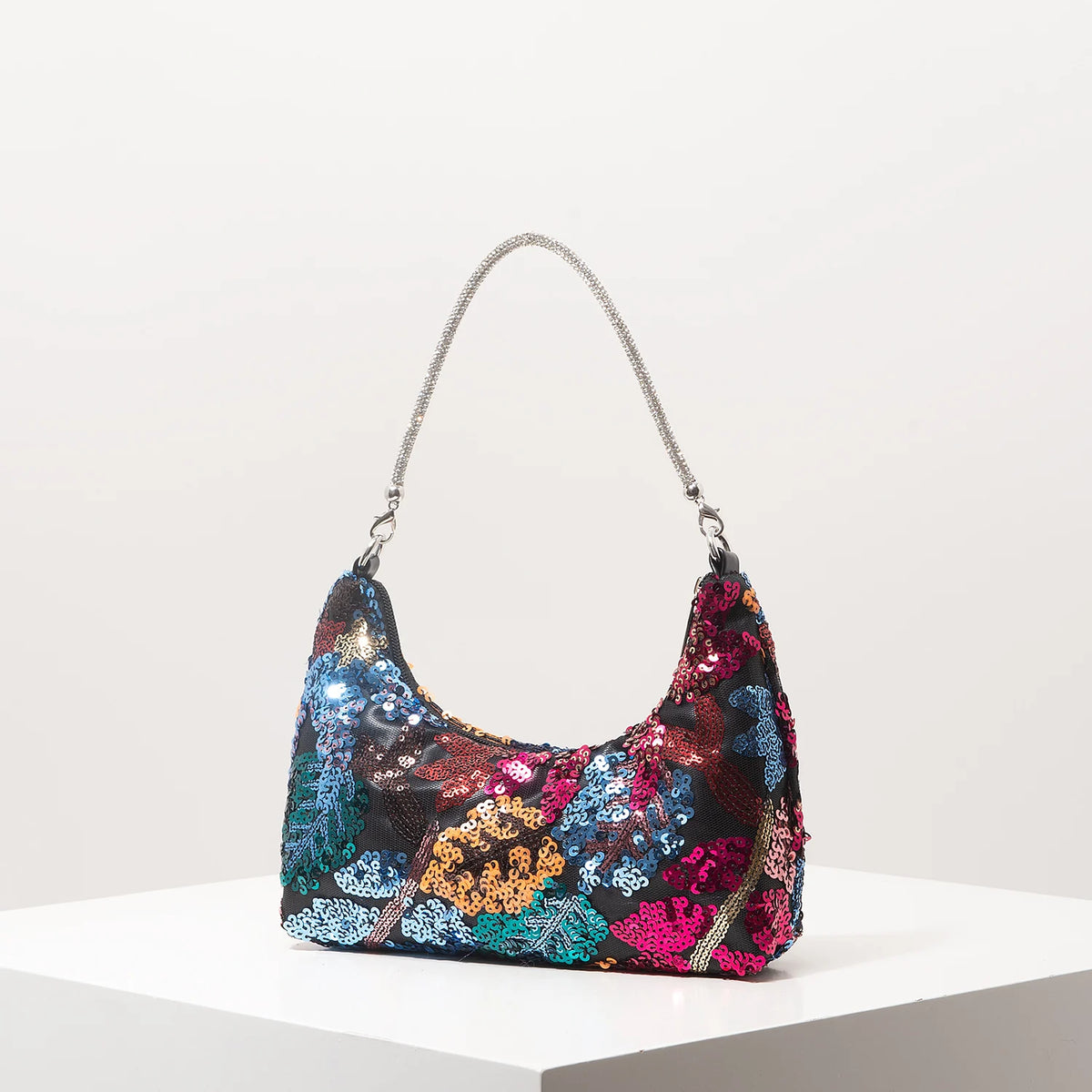 Shoulder Bag,Floral Pop,Sequin Bag,Embroidery,Gala Night,Party Outfits,Prom Bag,Wedding Items,Elegante,Valentine,Random Pattern
