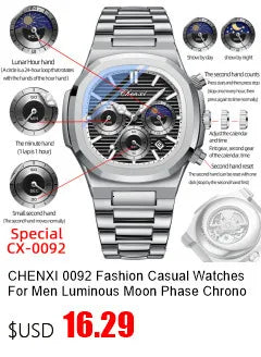 CHENXI 104A Waterproof Top Brand Luxury Couple Watches Watch for Women Men with Simulated-Ceramics Strap Relojes Para Damas