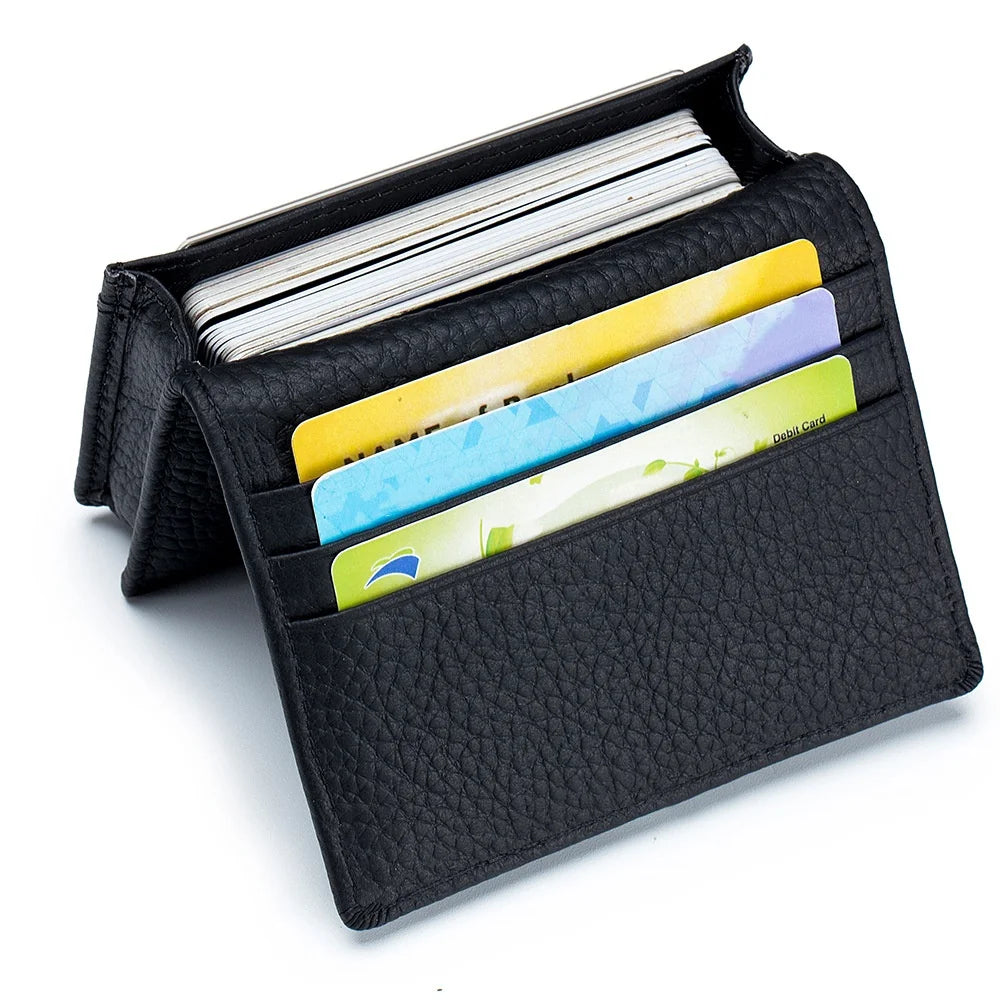 1PC Genuine Leather Business Card Holder Name Card Case Credit Card Wallet for Men & Women