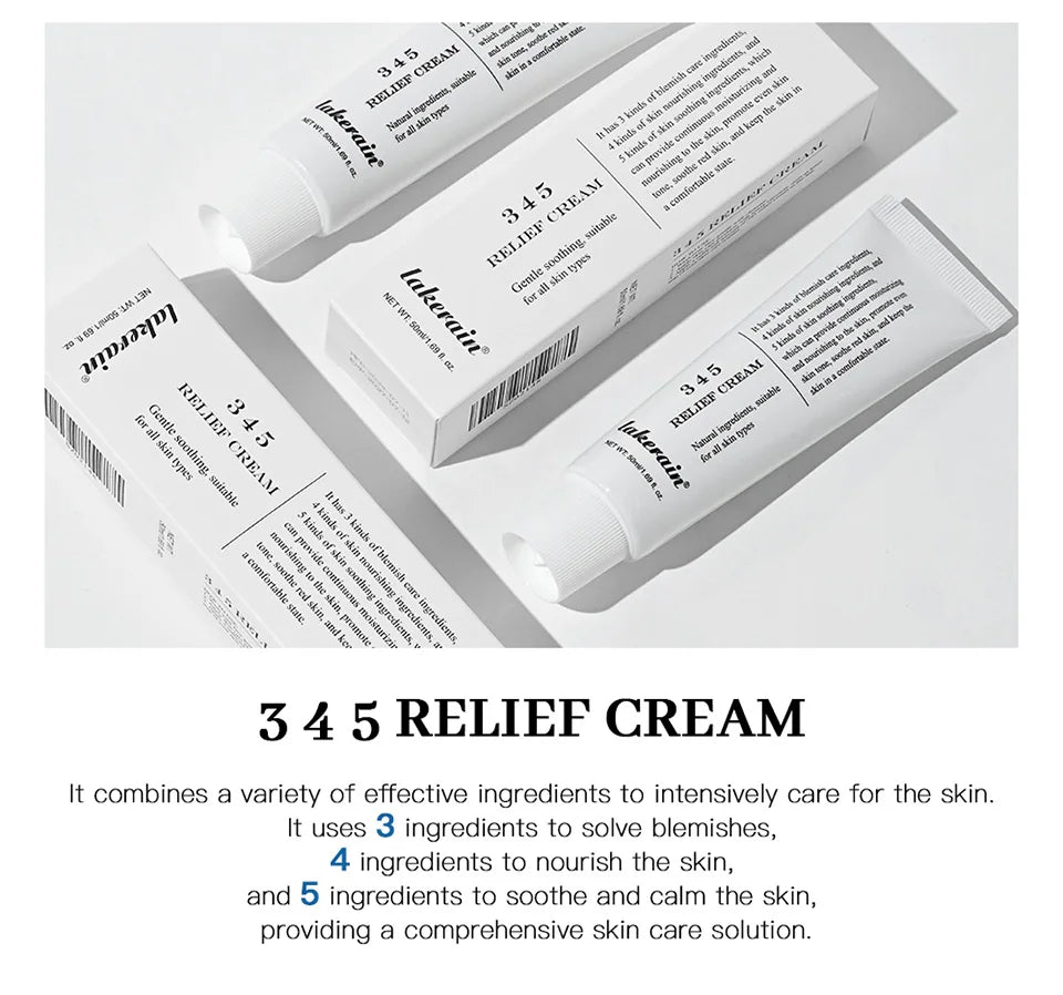 345 Relief Cream Comprehensive solution to skin problems Anti-sugar and antioxidant Brightening skin Improving acne marks Moistu