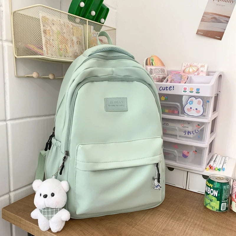 New Female Fashion Men High Capacity Waterproof College Backpack Trendy Women Laptop School Bags Cute Girl Travel Book Bag Cool