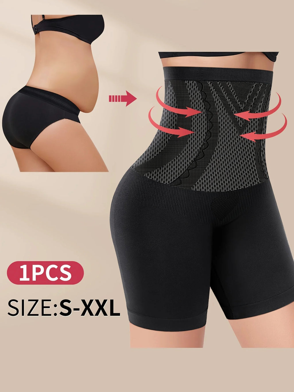 1pcs High Waist Tummy Contouring Seamless Panties Seamless Panties Women's Panties Four Corner Panties Flat Panties Comfortable