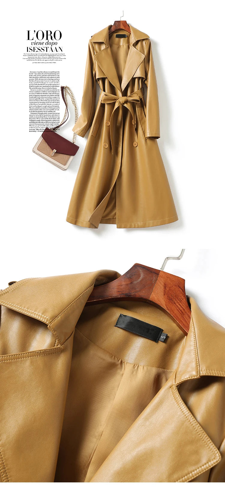Vintage Wine Red Women's Split Sheep Leather Trench Coats Fashion Double-breasted Lace-up Belt Ladies Mid Long Sheepskin Outwear