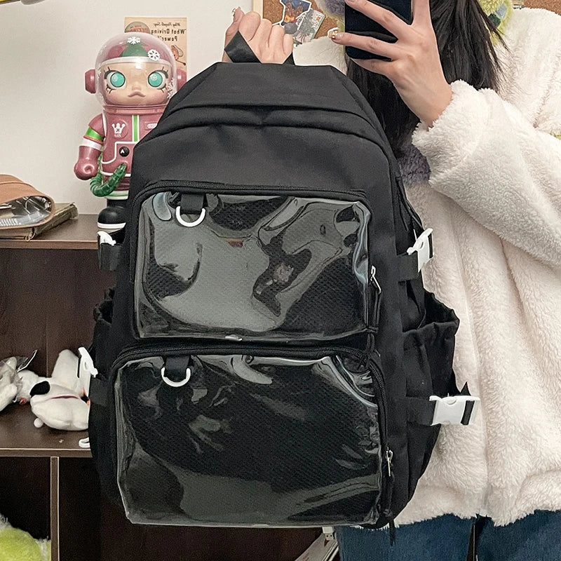 Japanese Style Transparent Ita Bag for Girls Comic Cons Large Capacity Women Backpack Fashion School Bags for College Student JK