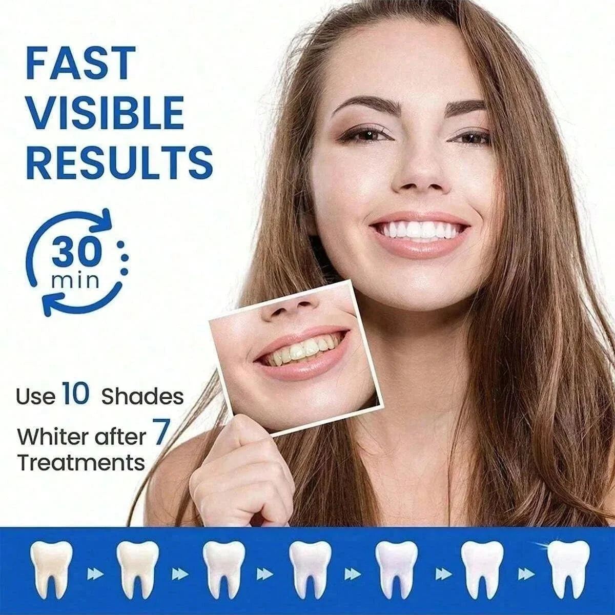 [5D] 28 Days Teeth Whitening Strips Whitener Strips Effective Teeth Whitener Helps Remove Smoking / Coffee / Soda / Wine Stain