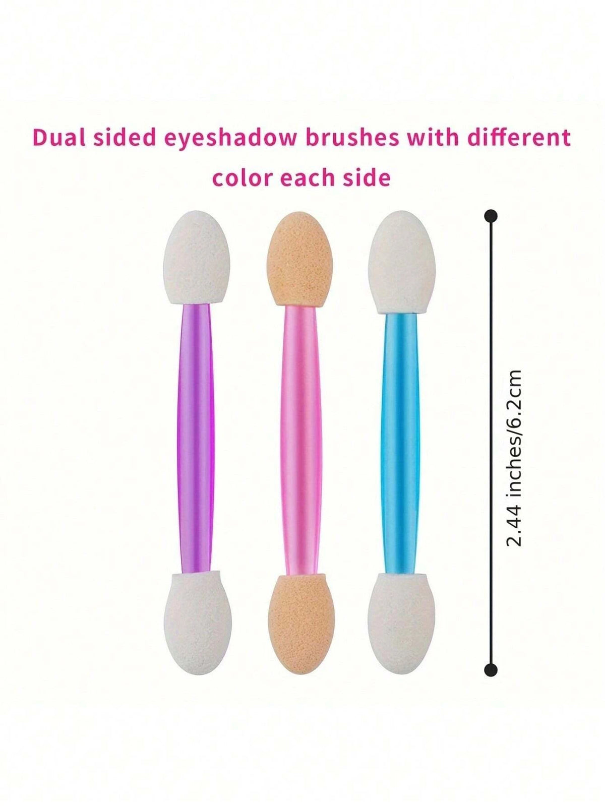 100/200Pcs Double-Headed Eyeshadow Brush, Disposable Dual Sided Eyeshadow Brush Double Ended Sponge Applicator Oval Tipped