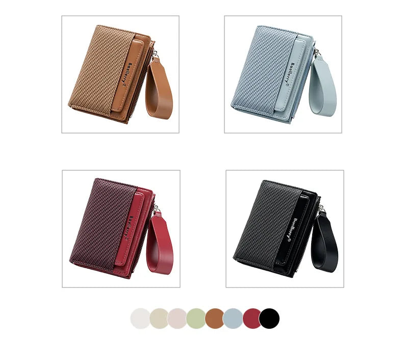 Baellerry Fashion Zipper Wallets Buckle Coin Purse Hand Women's Short Wallet Bifold Multi-slot Card Holder