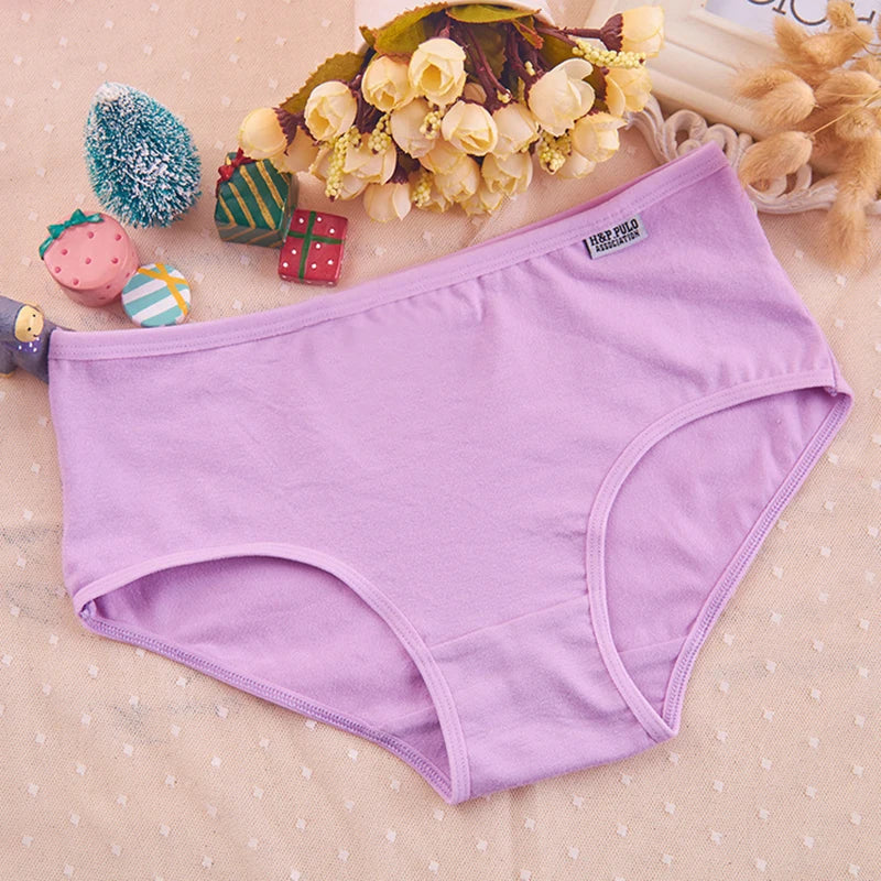 7Pcs/Lot Plus Size Underwear Women's Panties Cotton Girl Brief Sexy Lingeries Shorts Underpant Solid Panty Female Intimate M-4XL