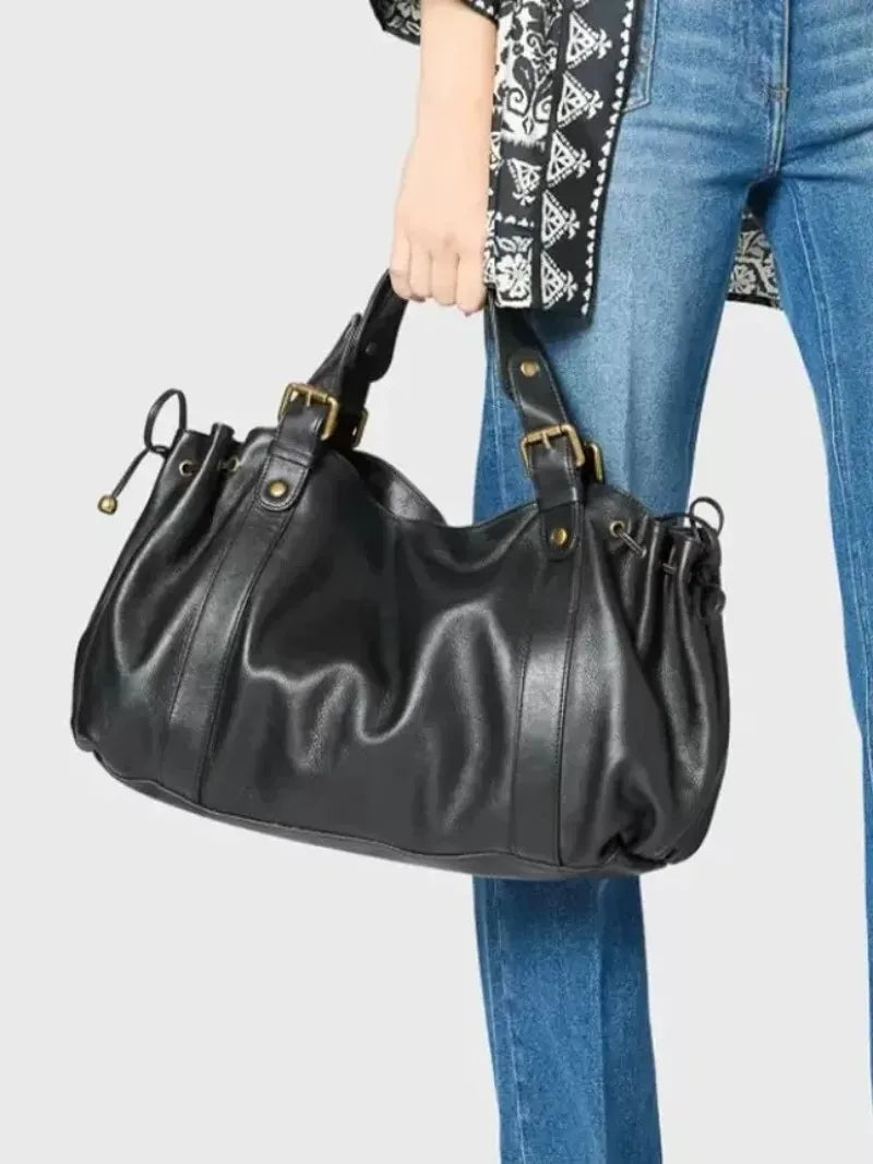 Women's Simple Crossbody Bag Elegant And Versatile Boston Style Work Interior Polyester Soft Handbag