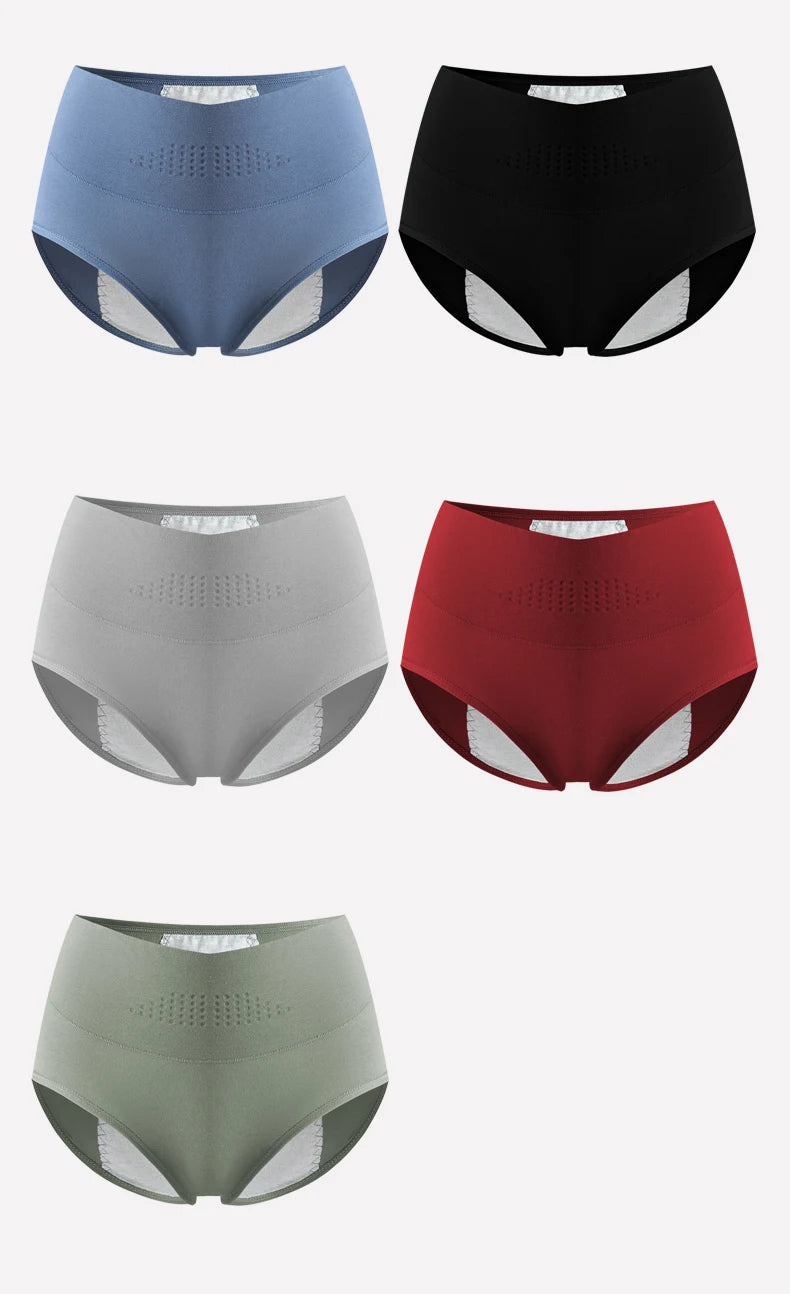 High Waist Menstrual Women's Panties Widen Period Pants Leak Proof Physiological Underwear Cotton Plus Size L-4XL Female Briefs