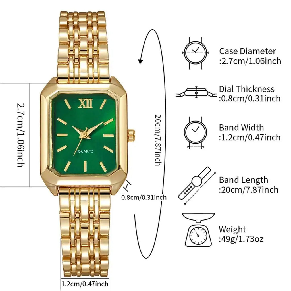 Fashion Rectangle Women Quartz Watch Luxury Analog Wristwatches Reloj Mujer Girls Clock Gift（Without Box）
