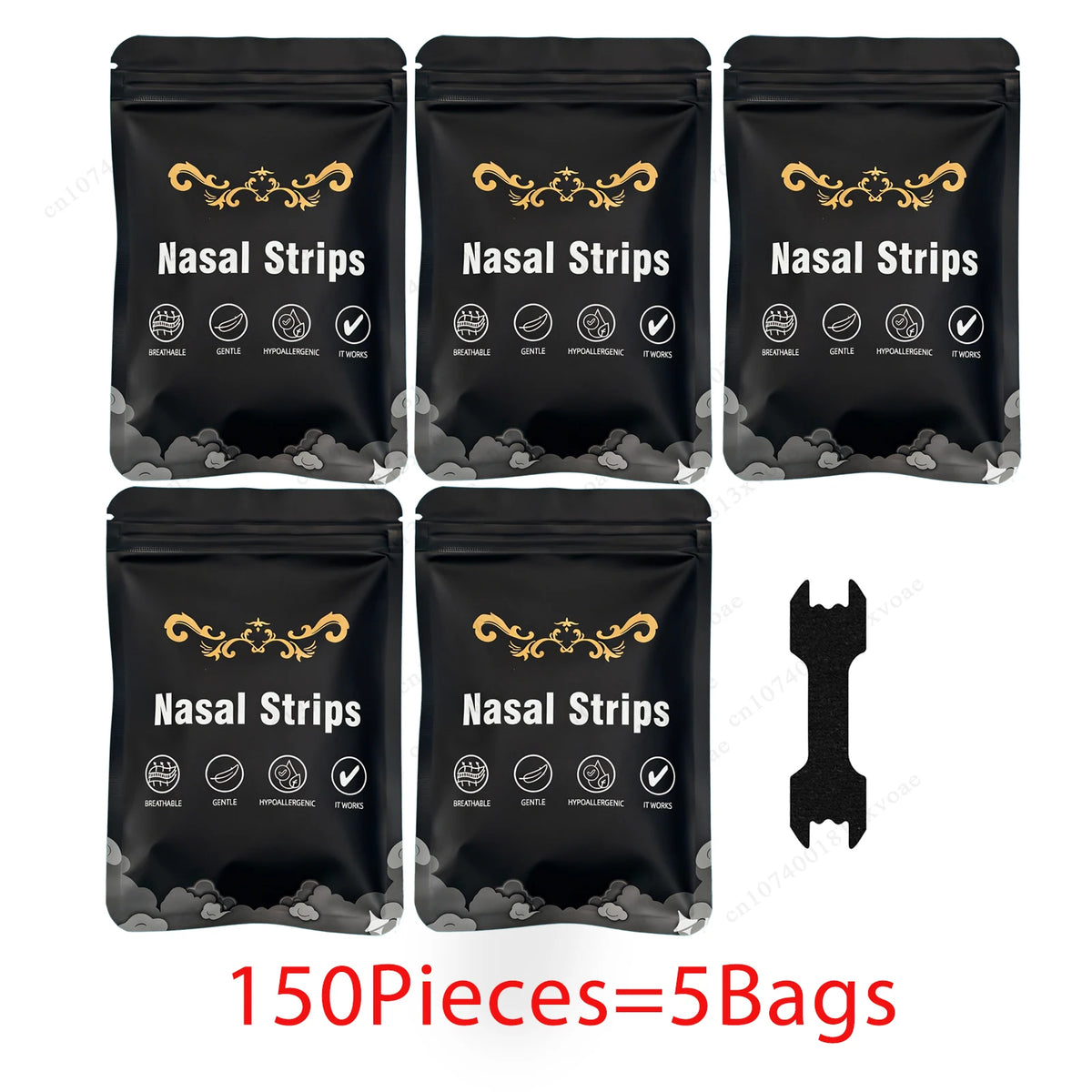 30/60/90/150PCS Black Nose Strips Extra Strength Nasal Strips Better Sleeping Non-Invasive Anti Snoring Strips for Adult