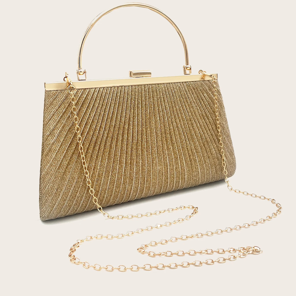 Women's Handbag Wedding Party Elegant Gold Evening Clutch Bag Female Long Purse Fashion Shoulder Bag