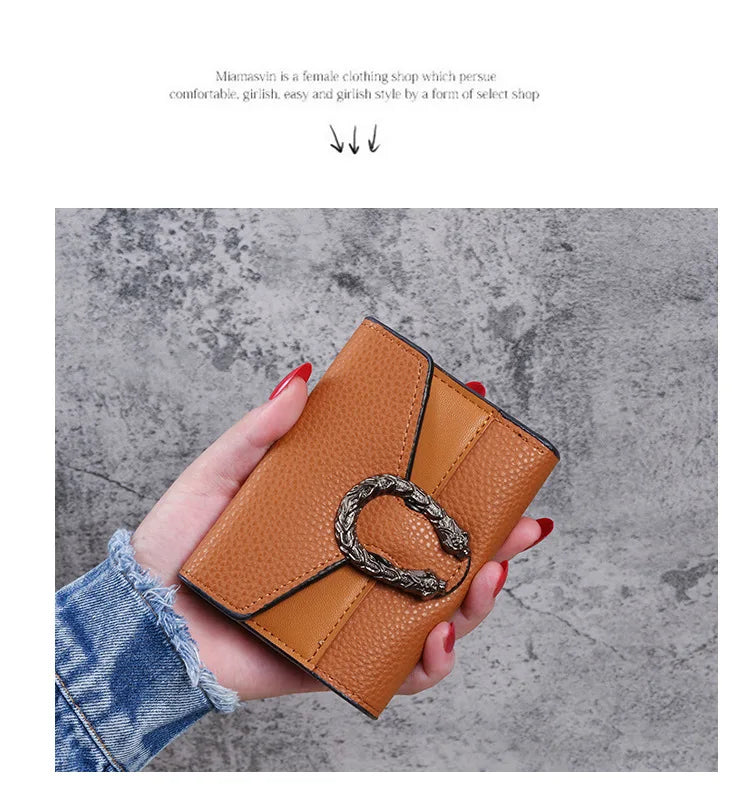 Fashionable Wallet Zipper Coin Purse Women Short Wallets Handbag Women's Clutch Bag Card Holder Pu Leather Wallet Folding Walle