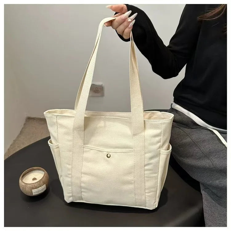 Large-capacity Canvas Tote Canvas Bag Goes to Work, Goes out, High-value Commuting Versatile Literary and Artistic Student Wear