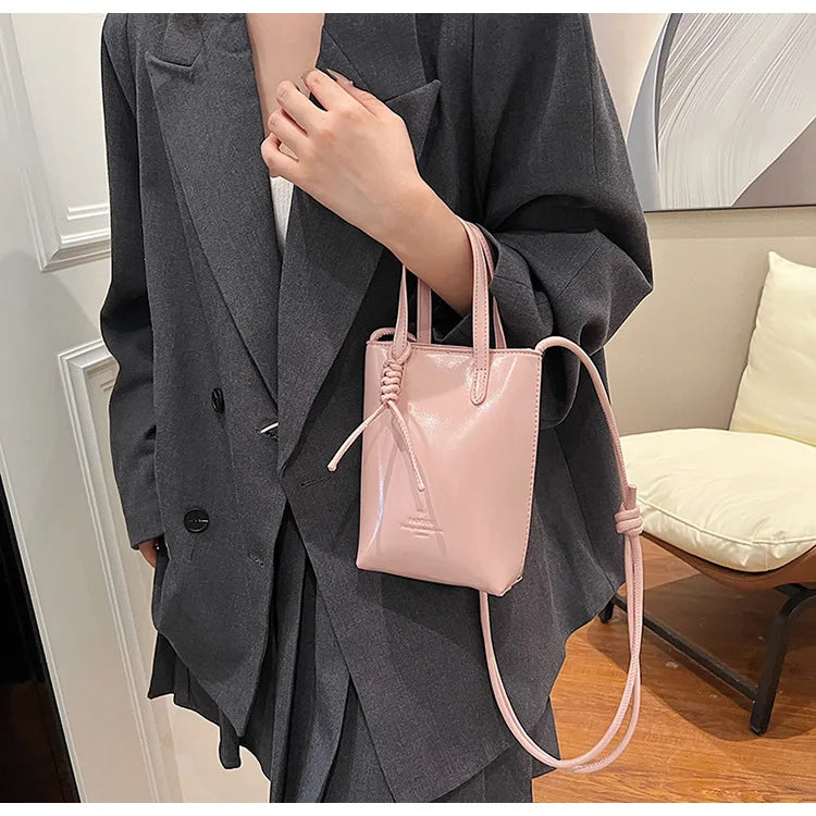 PU Leather Mini Crossbody Bag for Women 2025 New Korean Fashion Luxury Shoulder Bags Female Simple Retro Handbags and Purses