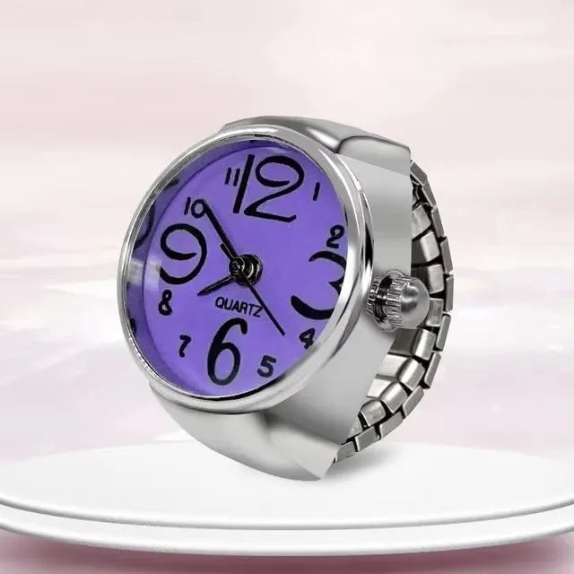 Ring Watch New Hot Selling Creative Alloy Shell Finger Circular Dial Couple Men And Women