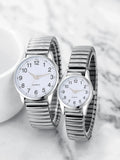 black alloy Arabic numerals for men and women Elastic elastic band quartz watch set Lovers watch gift set