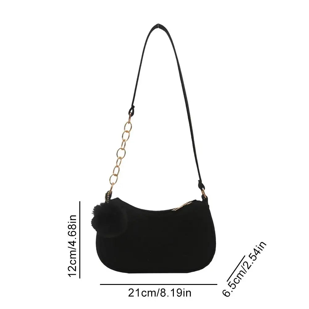 Mini Women Shoulder Bags Fashion Felt Women's Bag Advanced Design Underarm Handbags Mini Saddle Bag