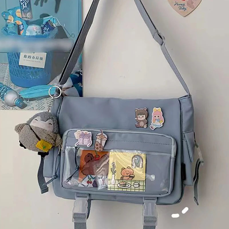 Japanese Style Kawaii Itabag for Dolls Large Handbags New Nylon School Bags for Teenage Girls Tote Shoulder Bag JK Crossbody Bag