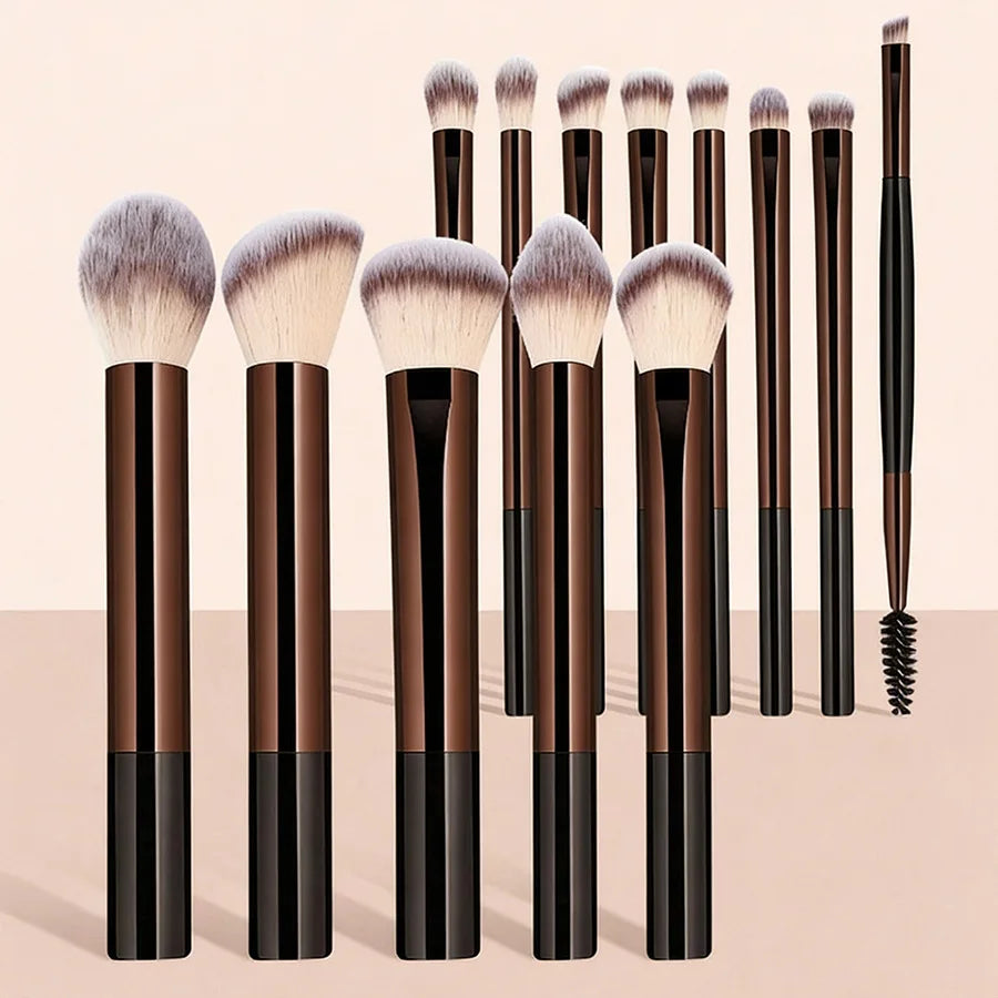 13 pcs Makeup Brush Set, Dense Bristles, Aluminum Alloy Handle, Suitable for All Skin Types