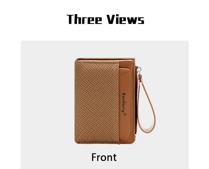Baellerry Fashion Zipper Wallets Buckle Coin Purse Hand Women's Short Wallet Bifold Multi-slot Card Holder