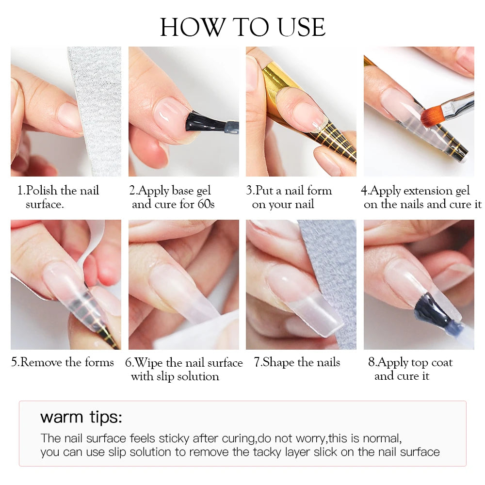 8ml Nude Pink White Quick Extension Gel Nail Polish Vernis Semi Permanent UV Construction Gel For Nail Extensions Nail Supplies