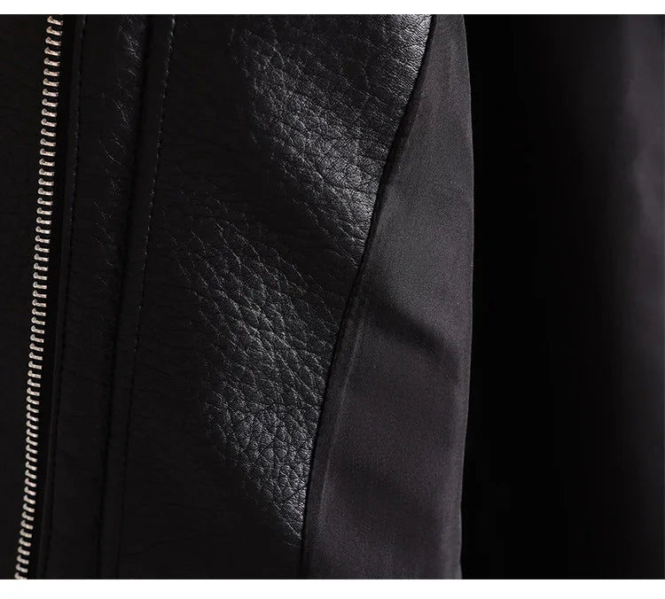 New Women Split Leather Jacket Spring Autumn Fashion Turn-down Collar Stretch Adjustable Waist Short Coat Casual Leather Jacket