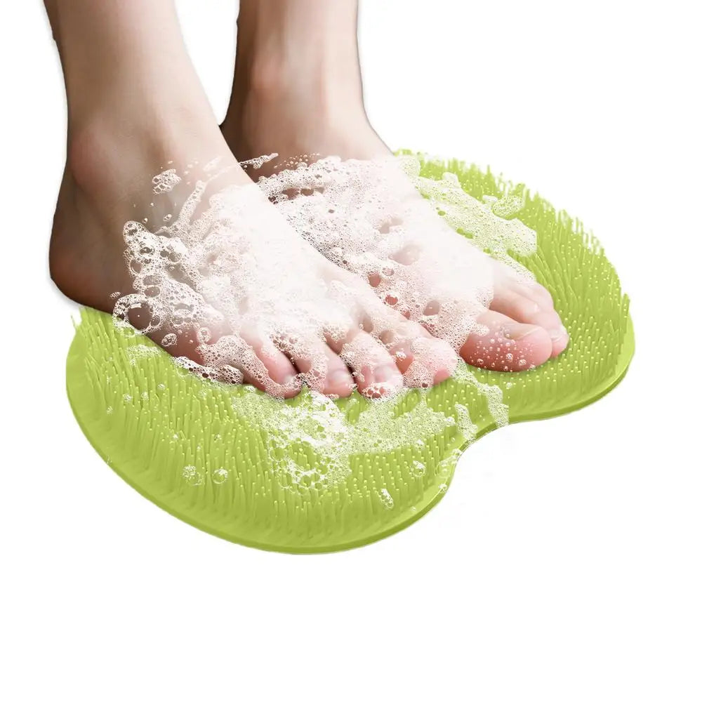 Scrubber Shower Massage Pad Silicone Shower Wall Mounted Back Massage Reusable Cleaning Brush Shower Feet Wash Mat Washer