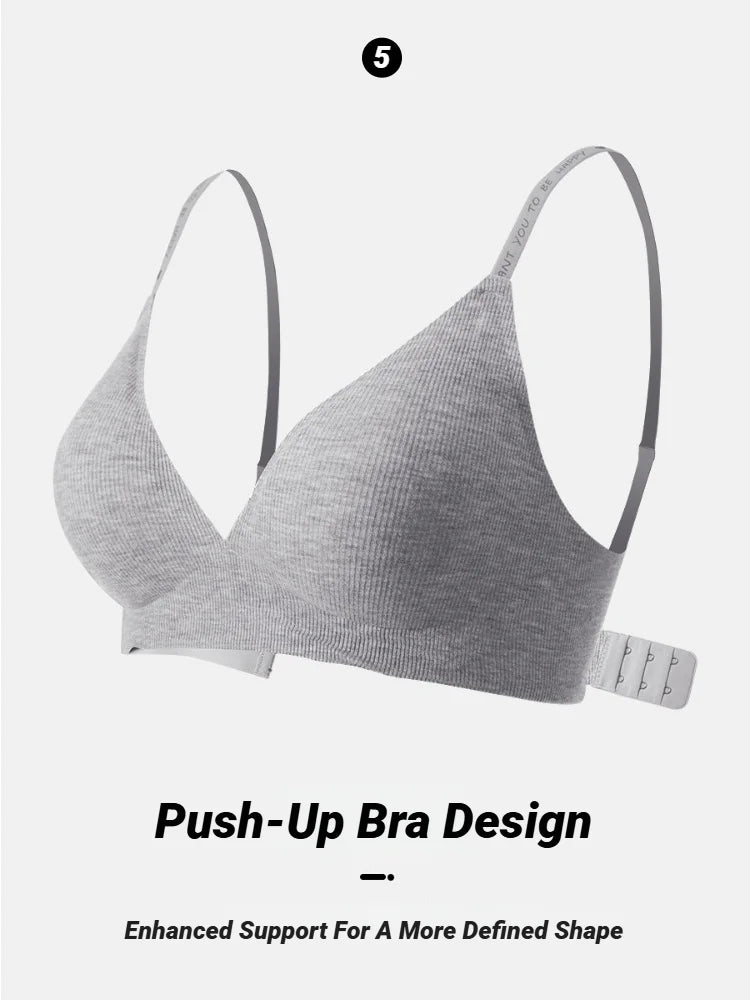 Women Sexy Seamless Bras Deep V Neck Bralette Lingerie Letter Strap Tops Push Up Underwear Wireless Brassiere For Female Bra