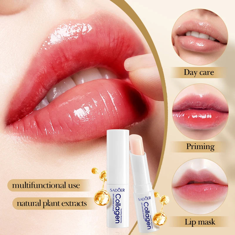SADOER Collagen Moisturizing Lip Balm Nourishing Anti-Cracked Long-Lasting Hydration 1/2/3/5PCS Stick Lip Skin Care
