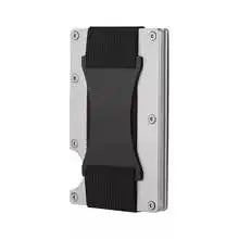 Homefish Slim RFID Blocking Aluminum Card Holder Elastic Back Pocket ID Credit Card Case Unisex Travel Mini Wallet