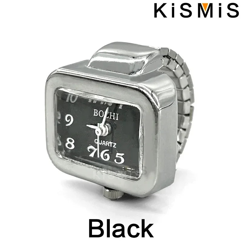 KISMIS Creative Ring Watch, Alloy Shell Finger Circular Dial Couple Watch for Men & Women, New Hot Selling